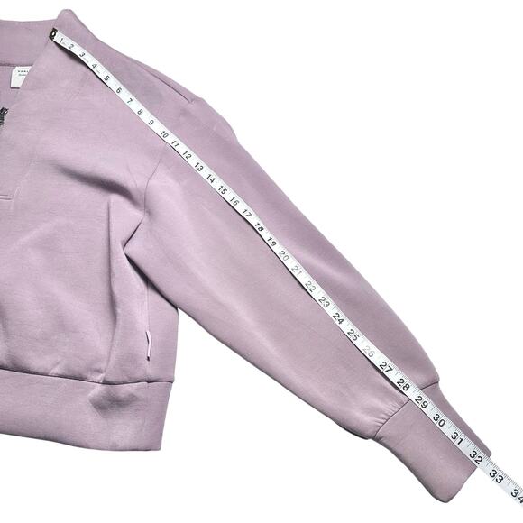 Varley | Women | Davidson Doublesoft Lilac Athletic Half Zip Sweatshirt | Large - Picture 6 of 15